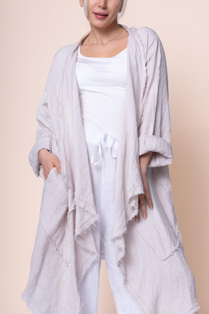 Linen Duster - OS18888-110 - Breathable Naturals | Glam & Fame Clothing