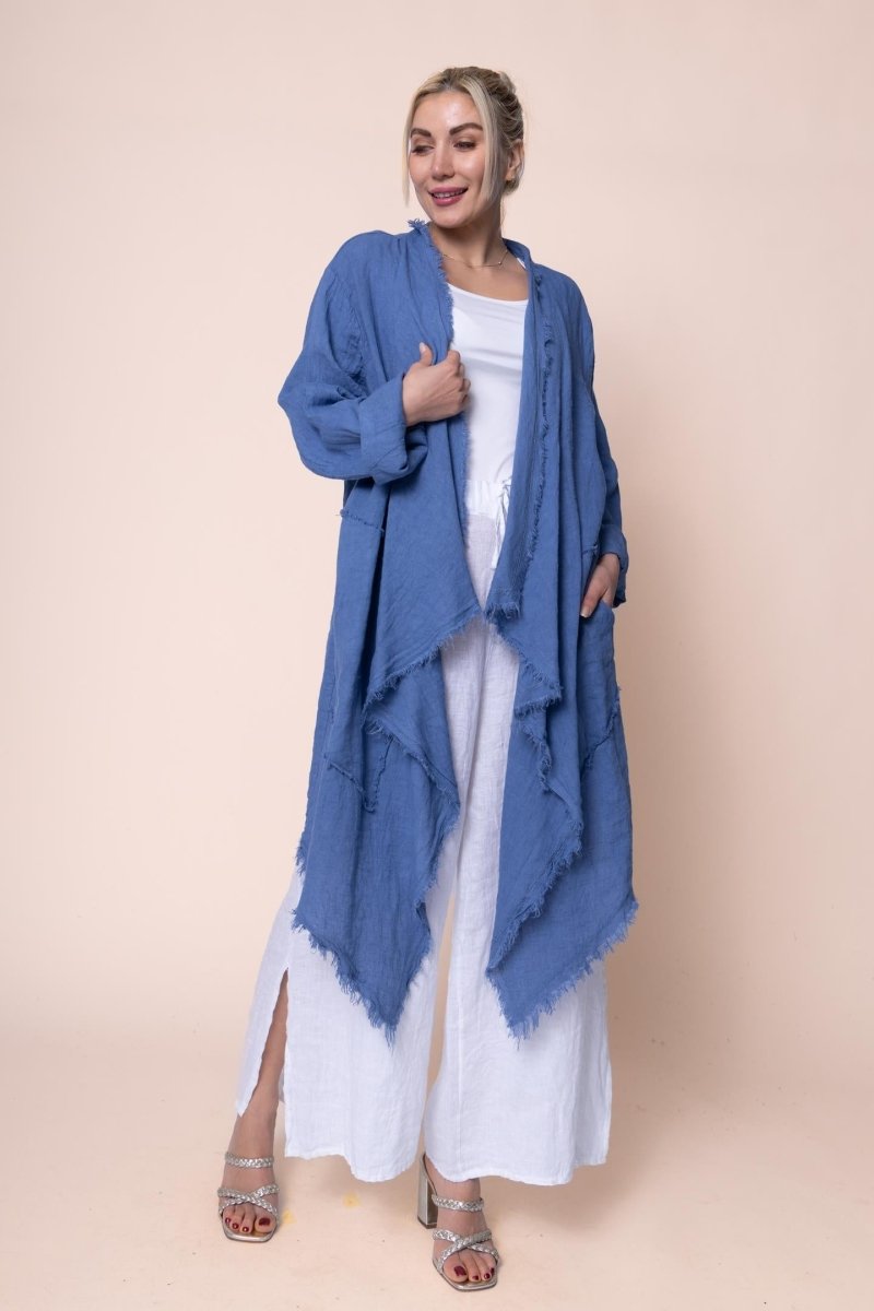 Linen Duster - OS18888-56 - Breathable Naturals | Glam & Fame Clothing
