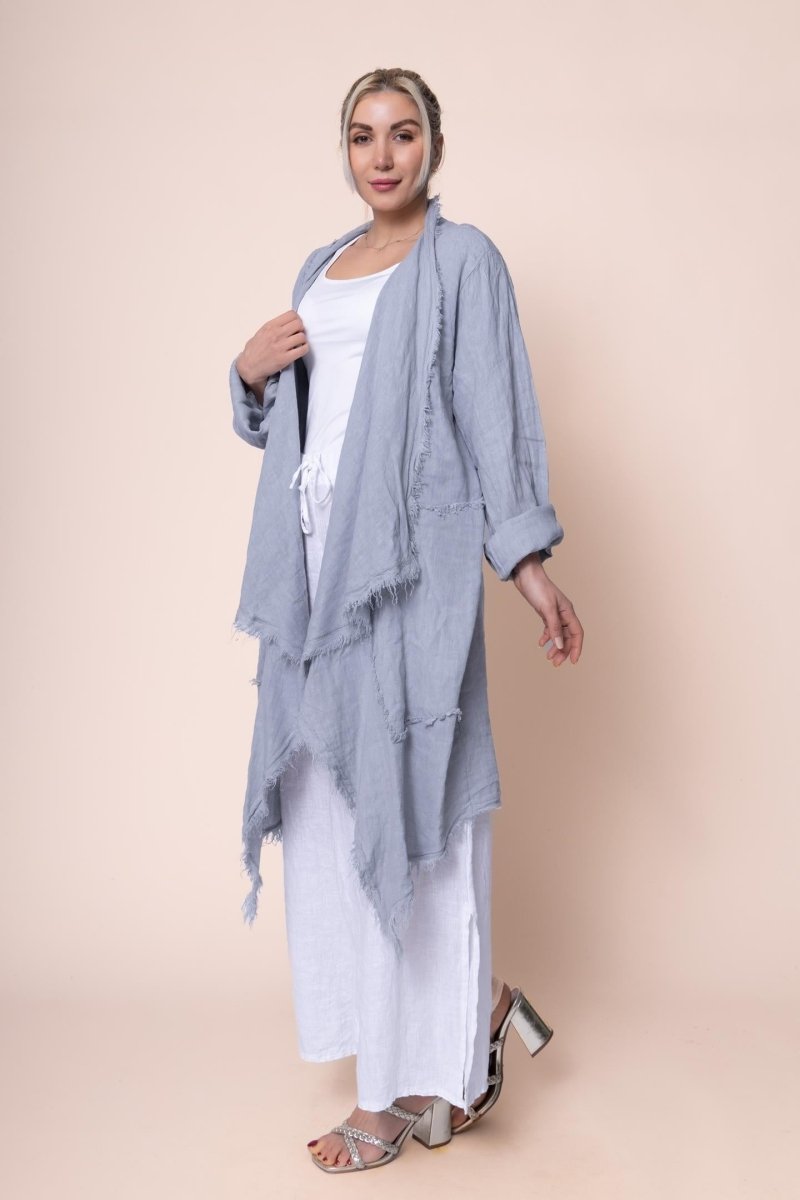 Linen Duster - OS18888-83 - Breathable Naturals | Glam & Fame Clothing