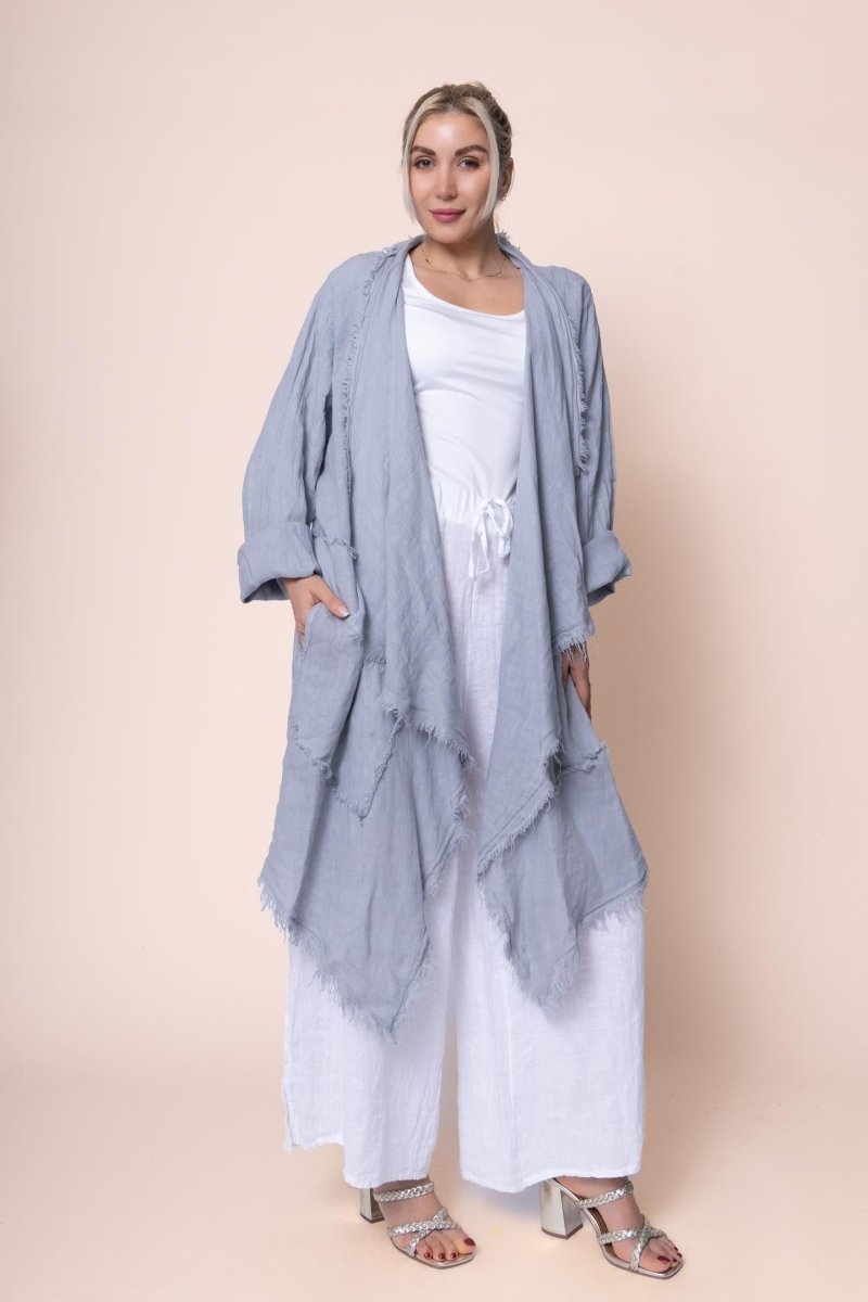 Linen Duster - OS18888-83 - Breathable Naturals | Glam & Fame Clothing